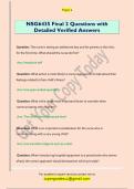 NSG6435 Final 2 Questions with  Detailed Verified Answers