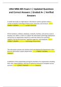 UNA MBA 601 Exam 1 &vert; Updated Questions and Correct Answers &vert; Graded A&plus; &vert; Verified Answers