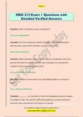 NSG 212 Exam 1 Questions with  Detailed Verified Answers 