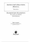 Solutions Manual for Elementary Statistics&colon; Picturing the World&comma; 8th edition by Ron Larson&comma; Chapter 1-11 &vert;All Chapters