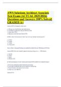 AWS Solutions Architect Associate Test Exam &lpar;ACTUAL 2025&sol;2026&rpar; Questions and Answers 100&percnt; Solved&vert; GRADED A&plus;