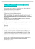 ATI Renal Diagnostic Procedures Questions with Certified Answers