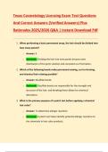 Texas Cosmetology Licensing Exam Test Questions  And Correct Answers &lpar;Verified Answers&rpar; Plus  Rationales 2025&sol;2026 Q&A &vert; Instant Download Pdf