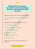 IAAP CPACC Certification&colon;  Accessibility and Universal Design  Questions with Detailed Verified  Answers
