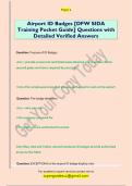 Airport ID Badges &lbrack;DFW SIDA  Training Pocket Guide&rsqb; Questions with  Detailed Verified Answers 