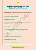 Nur155 Exam 4 Questions with  Detailed Verified Answers