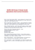 NURS 420 Exam 3 Study Guide Questions And Correct Answers