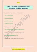 Nur 155 exam 2 Questions with  Detailed Verified Answers 