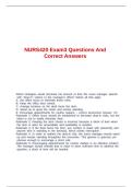NURS420 Exam3 Questions And Correct Answers