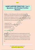 AANP AGPCNP PRACTICE  Test 2  Questions with Detailed Verified  Answers 