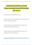C236 End of Text Review&period;1 Overall Course Assessment Exam 2026 Questions and Answers