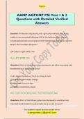 AANP AGPCNP PSI Test 1 & 2  Questions with Detailed Verified  Answers