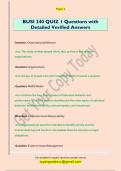 BUSI 240 QUIZ 1 Questions with  Detailed Verified Answers 