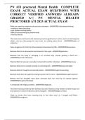 PN ATI proctored Mental Health  COMPLETE EXAM&vert; ACTUAL EXAM QUESTIONS WITH CORRECT VERIFIED ANSWERS&sol; ALREADY GRADED A&plus;&vert; PN MENTAL HEALTH PROCTORED ATI 2023 ACTUAL EXAM