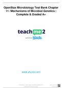 Test Bank for  OpenStax Microbiology Chapter  11&colon; Mechanisms of Microbial Genetics &vert;  Complete & Graded A&plus;