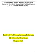 Test Bank For LoBiondo-Wood and Haber's Nursing Research in Canada&colon; Methods&comma; Critical Appraisal&comma; and Utilization Paperback &ndash; Jan&period; 10 2022 by Mina D&period; Singh &vert;&vert;ISBN&colon;9780323778985