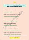 ACC100 Final Exam Questions with  Detailed Verified Answers
