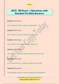 ACC 100 Exam 1 Questions with  Detailed Verified Answers