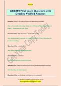 ACC100 Final exam Questions with  Detailed Verified Answers 