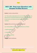 ACC 100 - Final exam Questions with  Detailed Verified Answers
