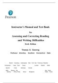 Test Bank for Assessing and Correcting Reading and Writing Difficulties Updated Edition 6th Edition By Thomas G. Gunning, Latest Edition 2025.