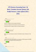 UTA Entrance Accounting Exam &vert; Q-Bank &vert; Complete Accurate Quizzes with Verified Answers &vert; Latest Upload 2025 &vert; 2026&period;