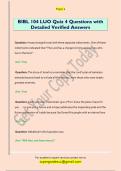 BIBL 104 LUO Quiz 4 Questions with  Detailed Verified Answers 
