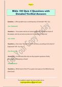 Bible 104 Quiz 4 Questions with  Detailed Verified Answers