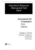 SOLUTION and TEST BANK for Assessment for Counselors 1st Edition by Bradley Erford