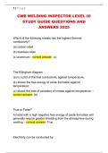 CWB WELDING INSPECTOR LEVEL III  STUDY GUIDE QUESTIONS AND  ANSWERS 2025
