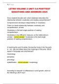 LETRS VOLUME 2 UNIT 5-8 POSTTEST  QUESTIONS AND ANSWERS 2025 
