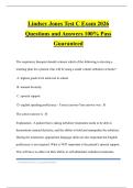 Lindsey Jones Test C Exam 2026 Questions and Answers 100&percnt; Pass Guaranteed