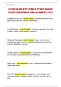UTAH BASIC ESTHETICS STATE BOARD  EXAM QUESTIONS AND ANSWERS 2025 