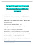 NC BLET Juvenile Law Exam 2026 Questions and Answers 100&percnt; Pass Guaranteed