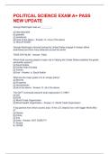 POLITICAL SCIENCE EXAM A&plus; PASS NEW UPDATE