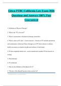 Edsyn PTBC California Law Exam 2026 Questions and Answers 100&percnt; Pass Guaranteed