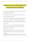 California Law Exam 2026 Questions and Answers 100&percnt; Pass Guaranteed