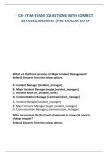 CIS- ITSM EXAM &vert;QUESTIONS WITH CORRECT  DETAILED ANSWERS &vert;PRE-EVALUATED A&plus;