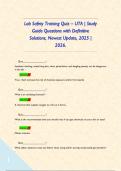 Lab Safety Training Quiz &ndash; UTA &vert; Study Guide Questions with Definitive Solutions&comma; Newest Update&comma; 2025 &vert; 2026&period;       