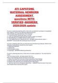 ATI CAPSTONE MATERNAL NEWBORN ASSESSMENT questions WITH VERIFIED ANSWERS 2025&sol;2026 update
