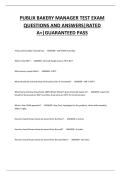 PUBLIX BAKERY MANAGER TEST EXAM  QUESTIONS AND ANSWERS&vert;RATED  A&plus;&vert;GUARANTEED PASS