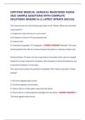 CERTIFIED MEDICAL-SURGICAL REGISTERED NURSE 2025 SAMPLE QUESTIONS WITH COMPLETE SOLUTIONS GRADED A&plus;&vert;&vert; LATEST UPDATE 2025&sol;26