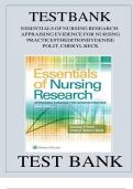 TEST BANK Essentials of Nursing Research Appraising Evidence for Nursing Practice &lpar;9TH&rpar; by Denise Polit Complete Guide All Chapters