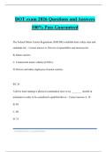 DOT exam 2026 Questions and Answers 100&percnt; Pass Guaranteed