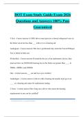DOT Exam Study Guide Exam 2026 Questions and Answers 100&percnt; Pass Guaranteed