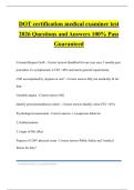 Dot Certification medical Bundled Exams 2026 Questions and Answers 100&percnt; Pass Guaranteed