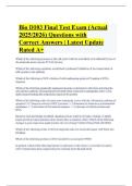 Bio D103 Final Test Exam &lpar;Actual 2025&sol;2026&rpar; Questions with Correct Answers &vert; Latest Update Rated A&plus;