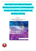 Test Bank Lewis Medical-Surgical Nursing&colon; Assessment and Management of Clinical Problems 12th Edition By Harding & Kwong