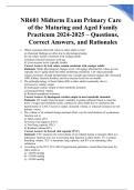 NR601 Midterm Exam Primary Care of the Maturing and Aged Family Practicum 2024-2025 &ndash; Questions&comma; Correct Answers&comma; and Rationales