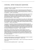 C190 WGU - INTRO TO BIOLOGY QUESTIONS